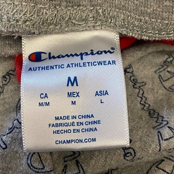 Champion Gray Blue Logo Cropped Lounge Pants Size Medium - Picture 4 of 5